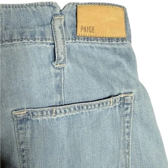 PAIGE The High-Rise Relax Crop Wide-Leg Jeans Women's Blue Jeans Size 27 - Picture 4 of 8